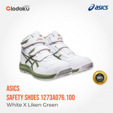 ASICS Sepatu Safety 1273A076.100 Velcro White X Liken Green